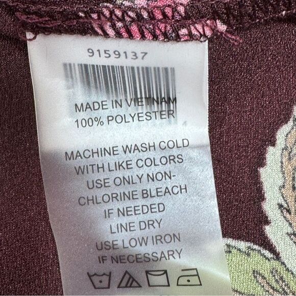 Vince Camuto Floral Puff Sleeve Button Front Blouse Brown Pink Small Wildflower - Picture 10 of 12